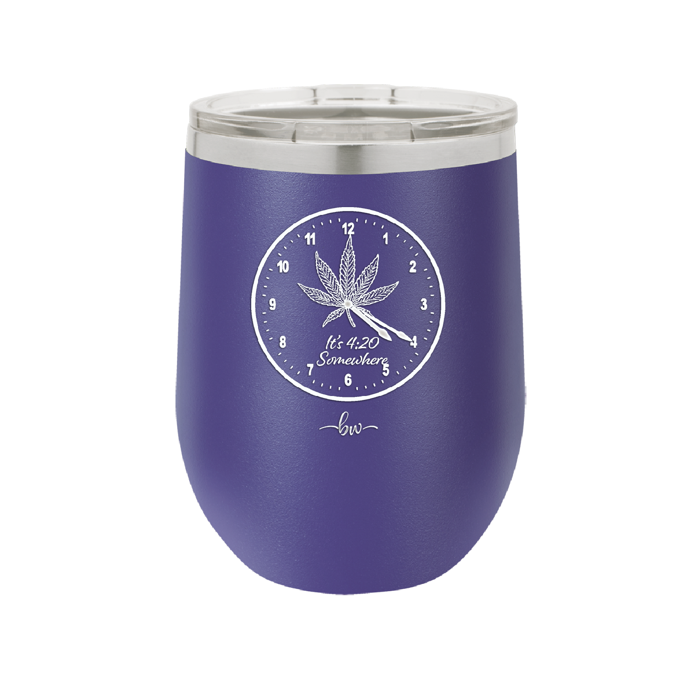 It's 420 Somewhere with Clock - Laser Engraved Stainless Steel Drinkware - 1282 -