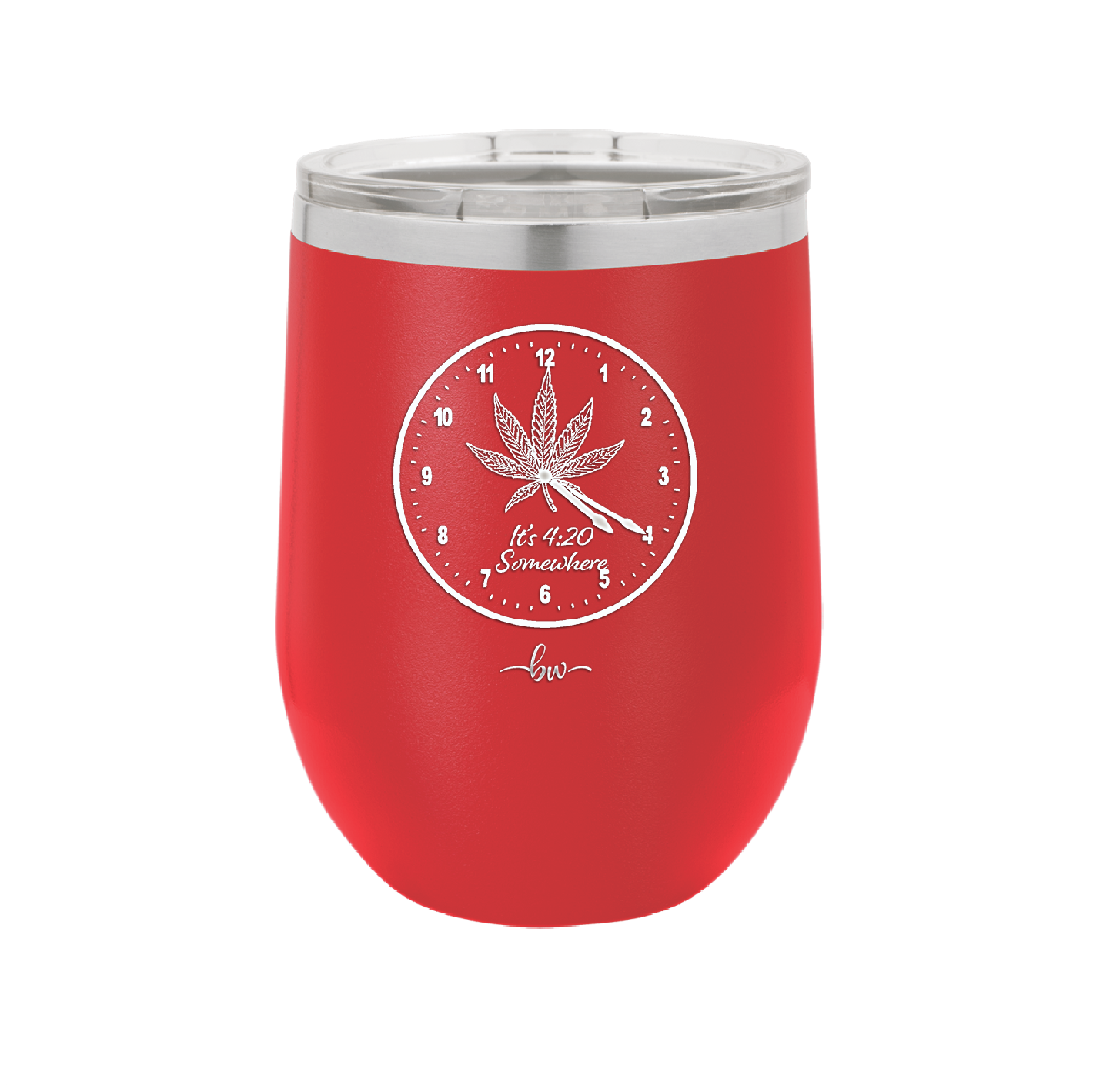 It's 420 Somewhere with Clock - Laser Engraved Stainless Steel Drinkware - 1282 -