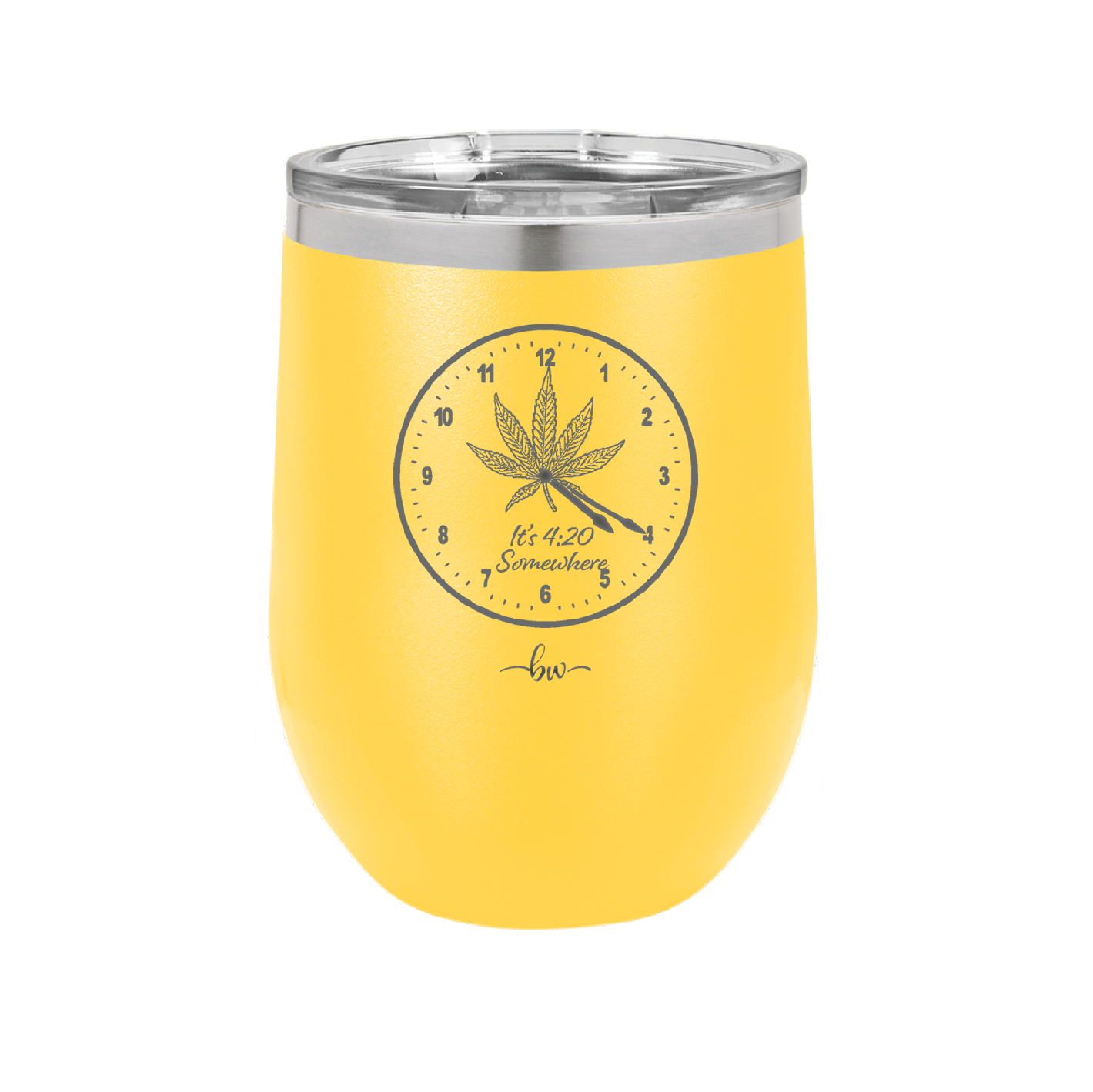 It's 420 Somewhere with Clock - Laser Engraved Stainless Steel Drinkware - 1282 -