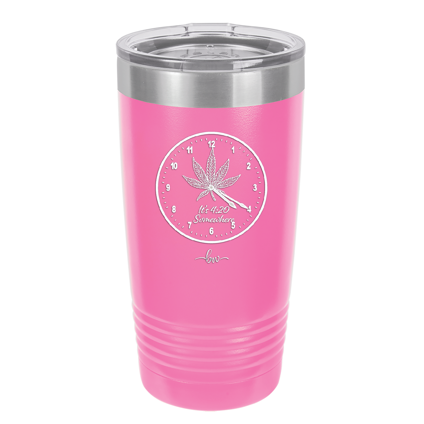 It's 420 Somewhere with Clock - Laser Engraved Stainless Steel Drinkware - 1282 -