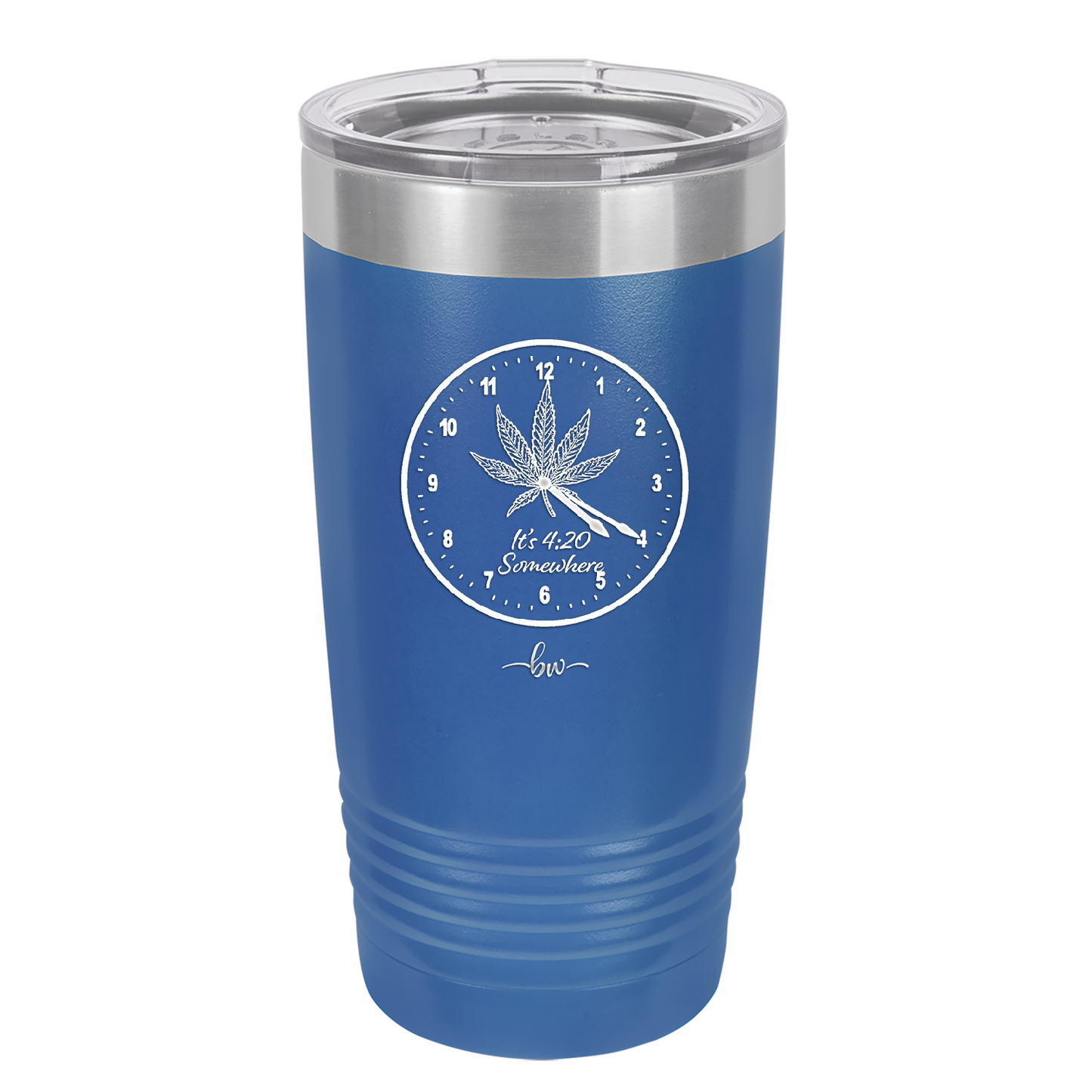 It's 420 Somewhere with Clock - Laser Engraved Stainless Steel Drinkware - 1282 -