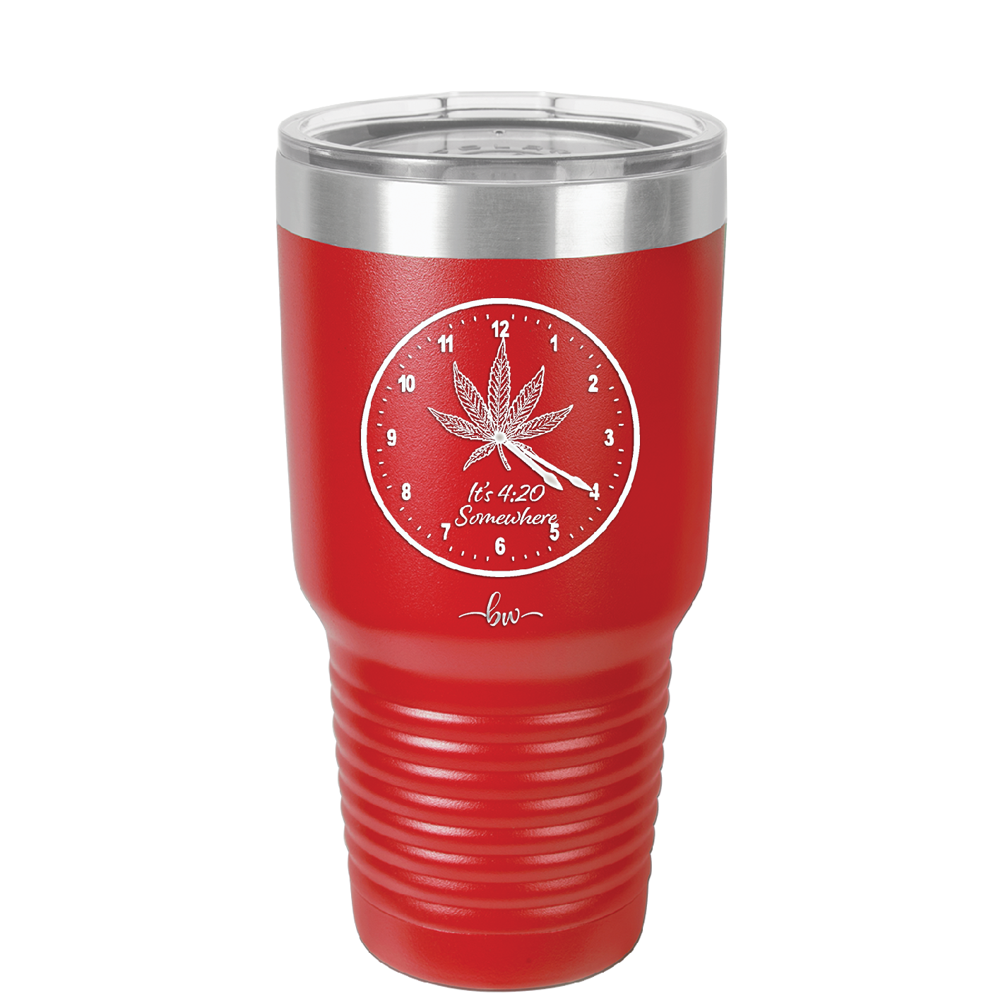 It's 420 Somewhere with Clock - Laser Engraved Stainless Steel Drinkware - 1282 -