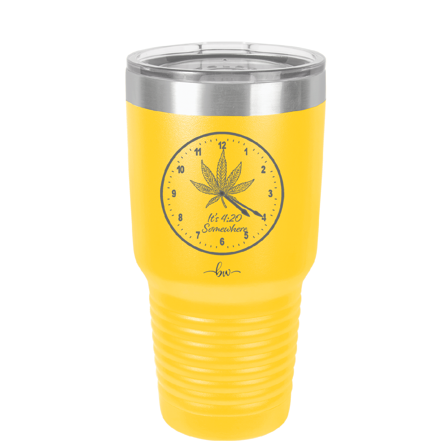 It's 420 Somewhere with Clock - Laser Engraved Stainless Steel Drinkware - 1282 -