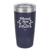 Blessed Mimi Half Wreath - Laser Engraved Stainless Steel Drinkware - 1298 -