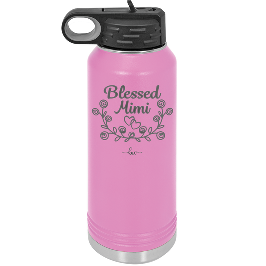 Blessed Mimi Half Wreath - Laser Engraved Stainless Steel Drinkware - 1298 -