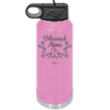 Blessed Mimi Half Wreath - Laser Engraved Stainless Steel Drinkware - 1298 -