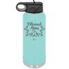 Blessed Mimi Half Wreath - Laser Engraved Stainless Steel Drinkware - 1298 -