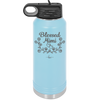 Blessed Mimi Half Wreath - Laser Engraved Stainless Steel Drinkware - 1298 -
