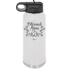 Blessed Mimi Half Wreath - Laser Engraved Stainless Steel Drinkware - 1298 -