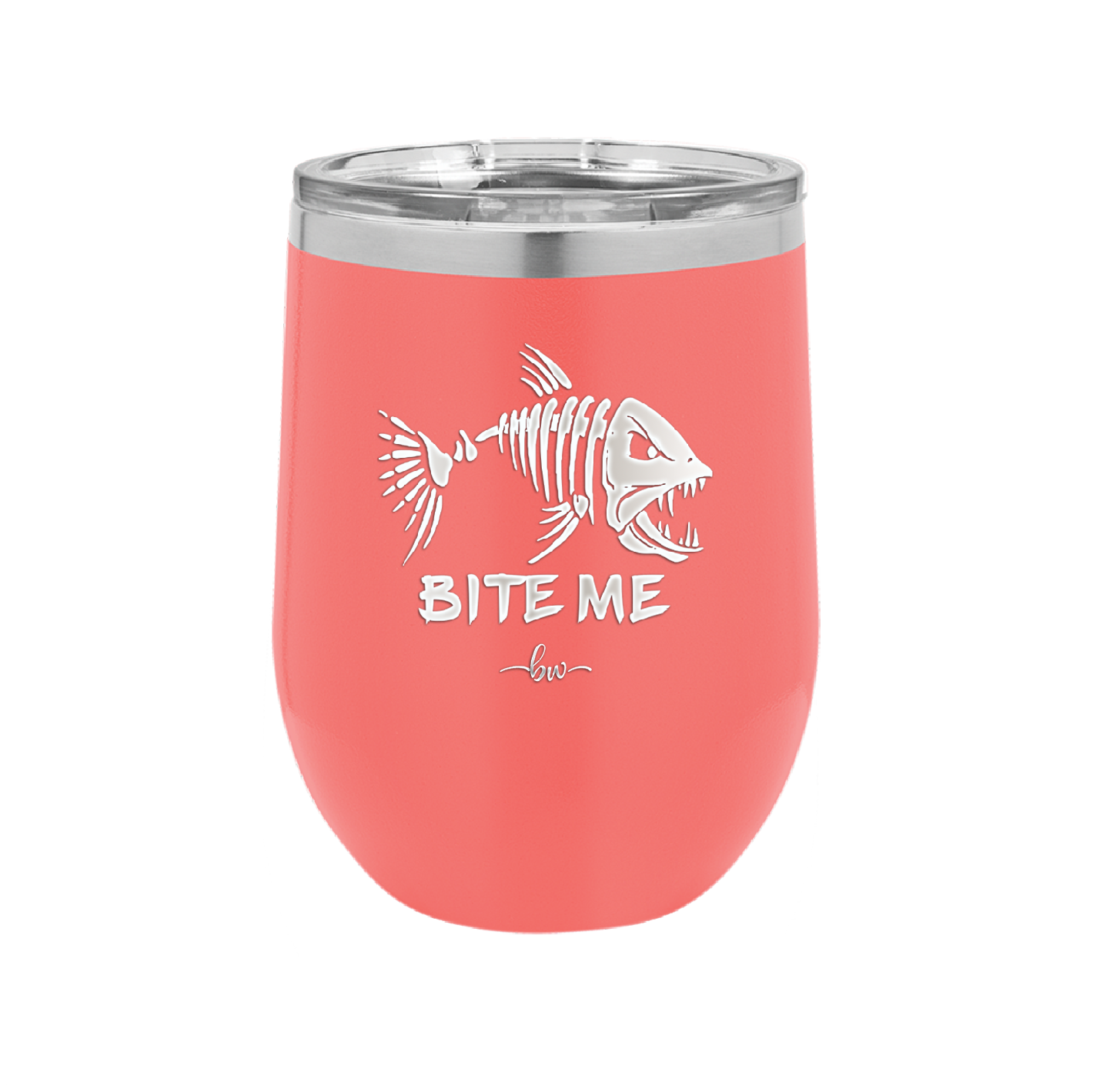 Bite Me Fish Bone - Laser Engraved Stainless Steel Drinkware - 1299 -