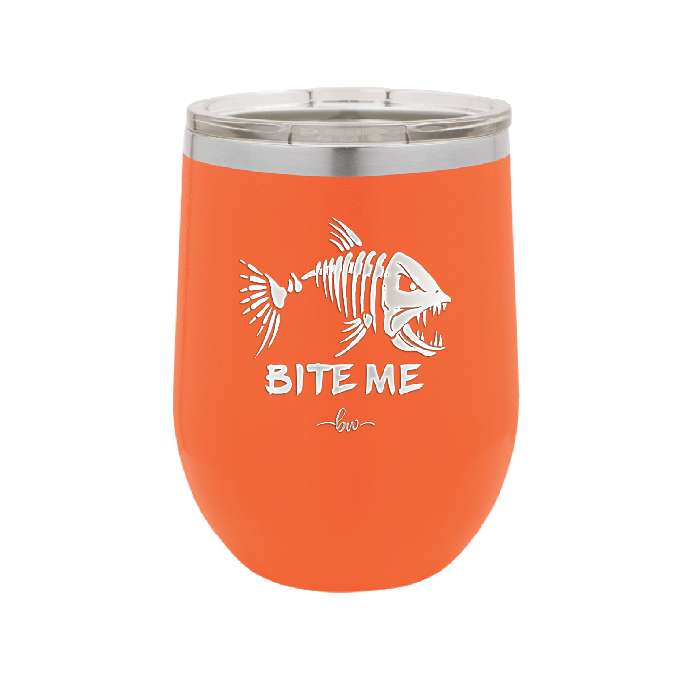Bite Me Fish Bone - Laser Engraved Stainless Steel Drinkware - 1299 -