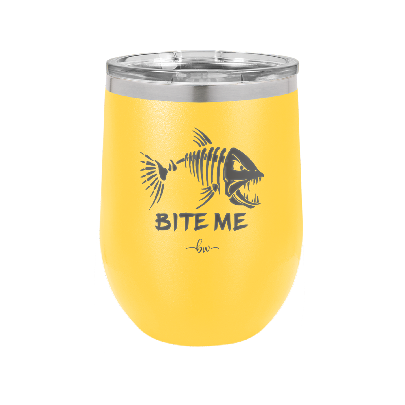 Bite Me Fish Bone - Laser Engraved Stainless Steel Drinkware - 1299 -