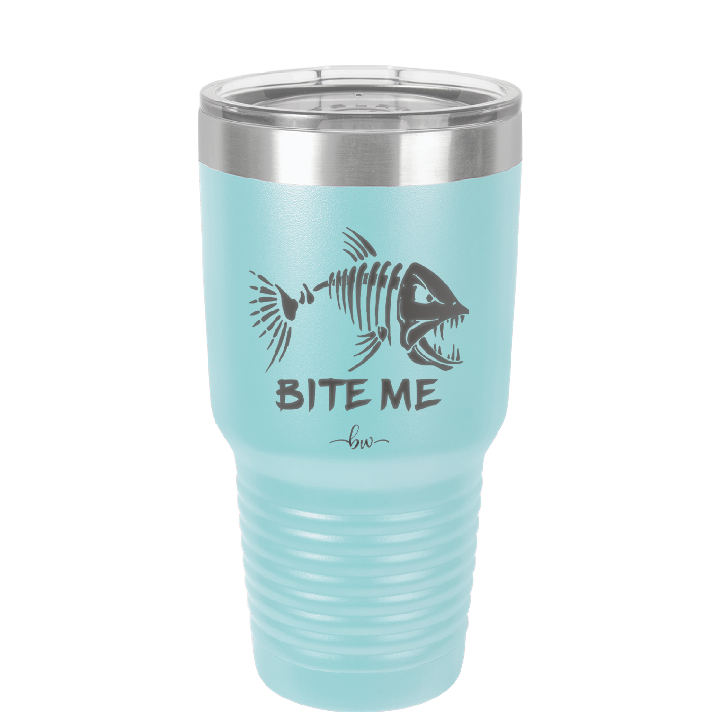 Bite Me Fish Bone - Laser Engraved Stainless Steel Drinkware - 1299 -
