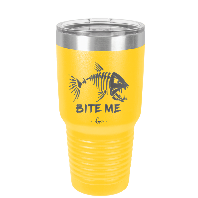 Bite Me Fish Bone - Laser Engraved Stainless Steel Drinkware - 1299 -