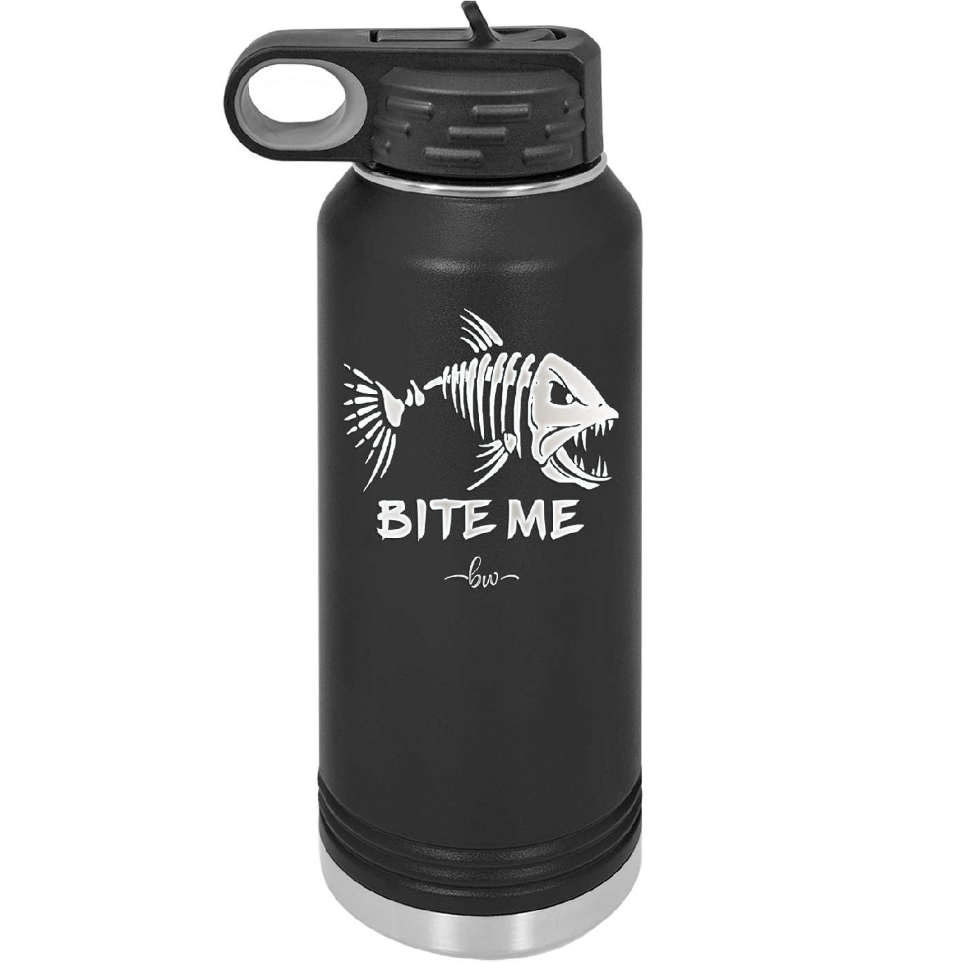 Bite Me Fish Bone - Laser Engraved Stainless Steel Drinkware - 1299 -