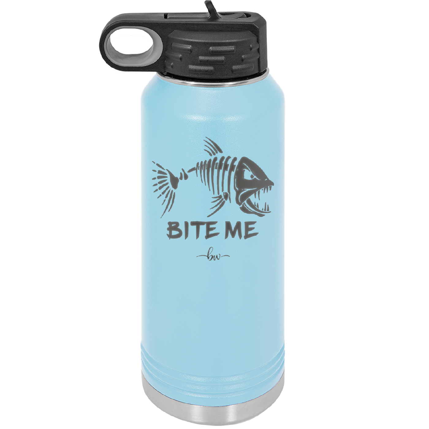 Bite Me Fish Bone - Laser Engraved Stainless Steel Drinkware - 1299 -