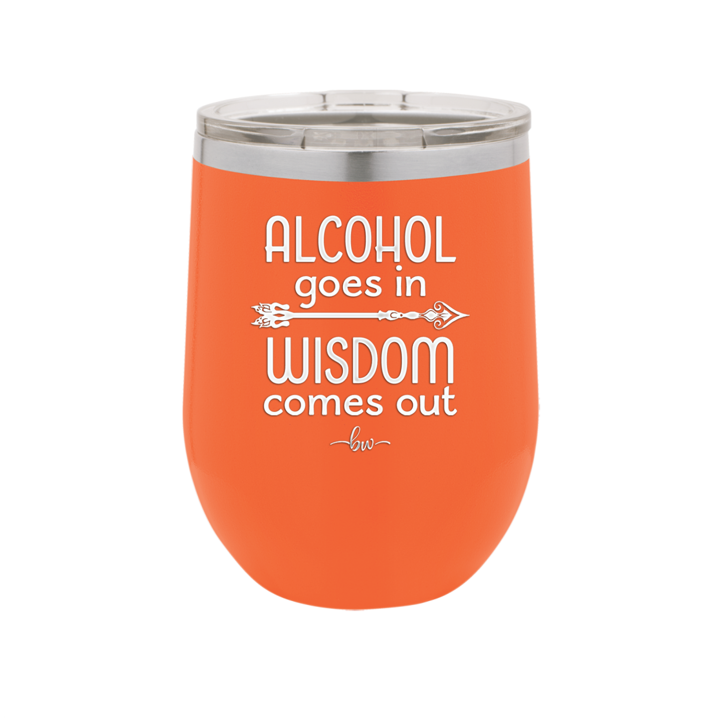Alcohol Goes in, Wisdom Comes Out - Laser Engraved Stainless Steel Drinkware - 1309 -