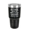 Alcohol Goes in, Wisdom Comes Out - Laser Engraved Stainless Steel Drinkware - 1309 -