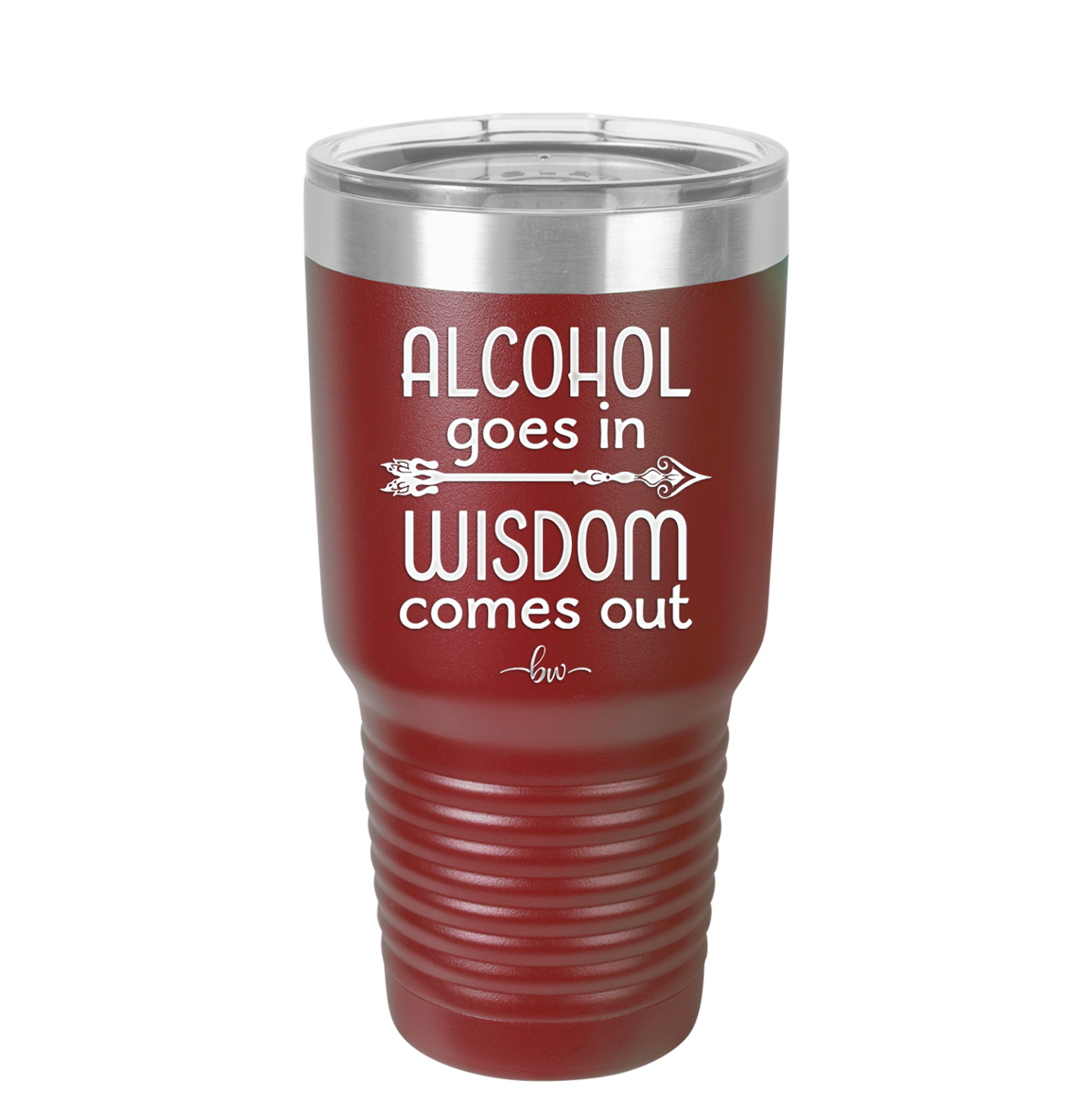 Alcohol Goes in, Wisdom Comes Out - Laser Engraved Stainless Steel Drinkware - 1309 -