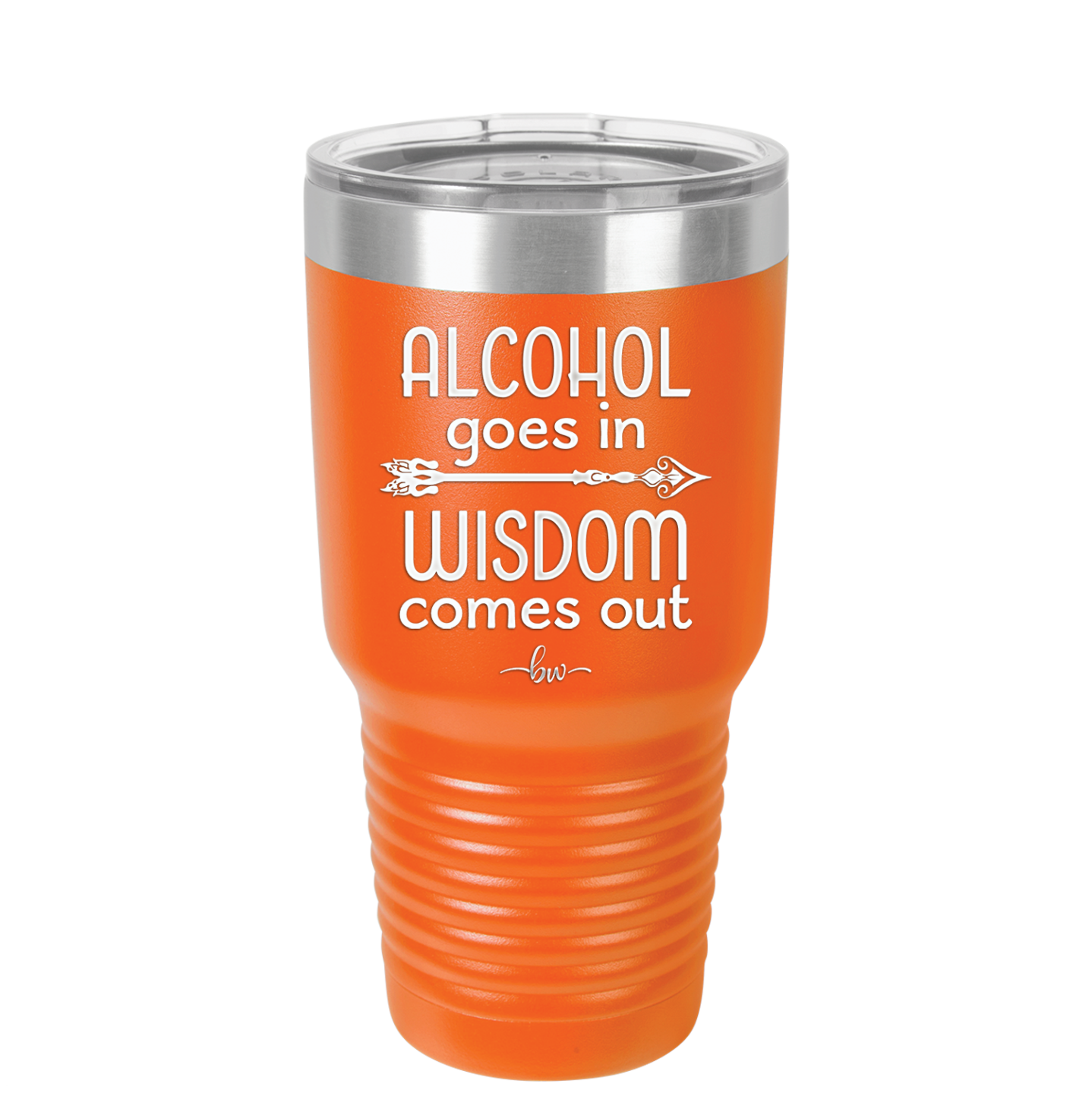 Alcohol Goes in, Wisdom Comes Out - Laser Engraved Stainless Steel Drinkware - 1309 -