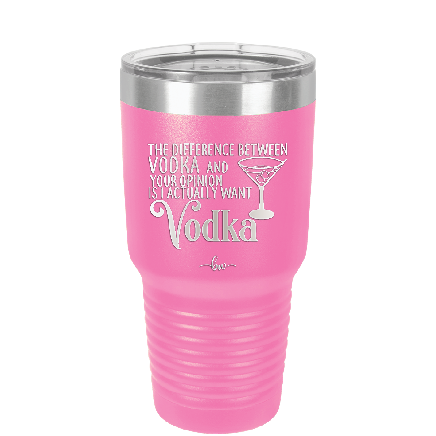The Difference Between Vodka and Your Opinion is I Actually Want Vodka - Laser Engraved Stainless Steel Drinkware - 1341 -