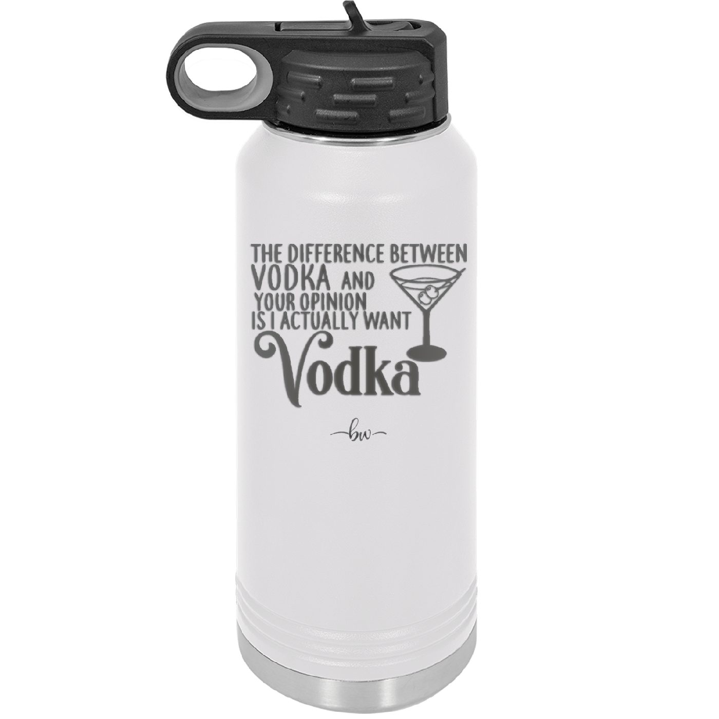 The Difference Between Vodka and Your Opinion is I Actually Want Vodka - Laser Engraved Stainless Steel Drinkware - 1341 -