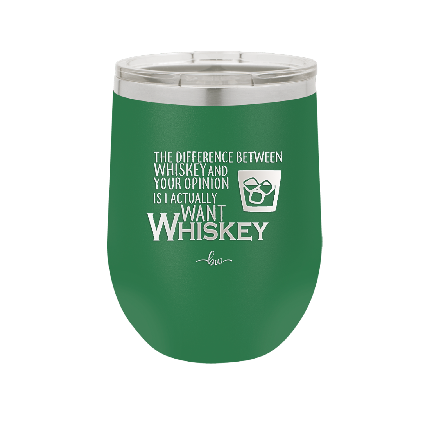 The Difference Between Whiskey and Your Opinion is I Actually Want Whiskey - Laser Engraved Stainless Steel Drinkware - 1343 -