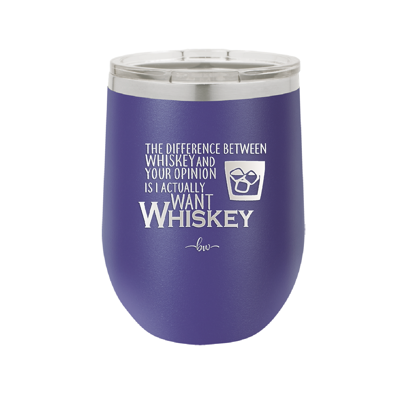 The Difference Between Whiskey and Your Opinion is I Actually Want Whiskey - Laser Engraved Stainless Steel Drinkware - 1343 -