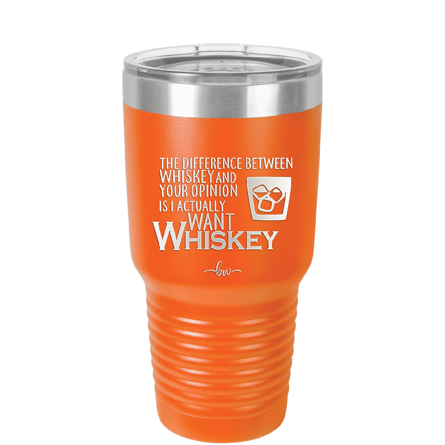The Difference Between Whiskey and Your Opinion is I Actually Want Whiskey - Laser Engraved Stainless Steel Drinkware - 1343 -