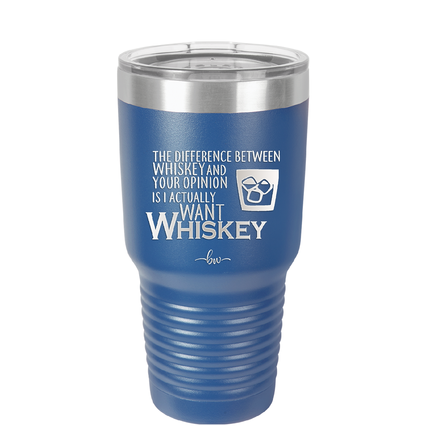 The Difference Between Whiskey and Your Opinion is I Actually Want Whiskey - Laser Engraved Stainless Steel Drinkware - 1343 -