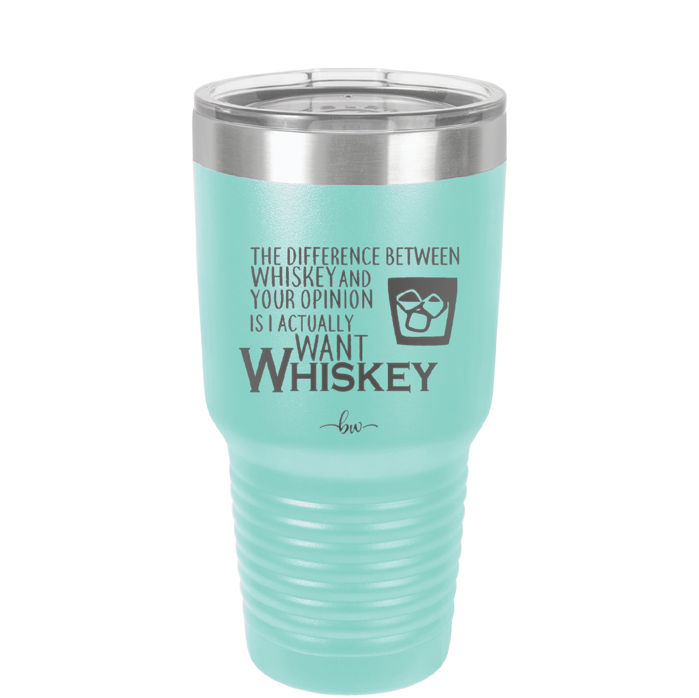 The Difference Between Whiskey and Your Opinion is I Actually Want Whiskey - Laser Engraved Stainless Steel Drinkware - 1343 -