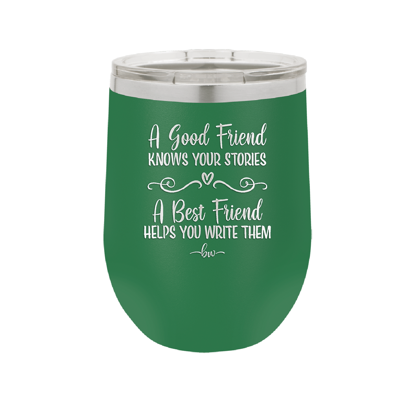 A Good Friend Knows Your Stories a Best Friend Helps You Write Them - Laser Engraved Stainless Steel Drinkware - 1369 -