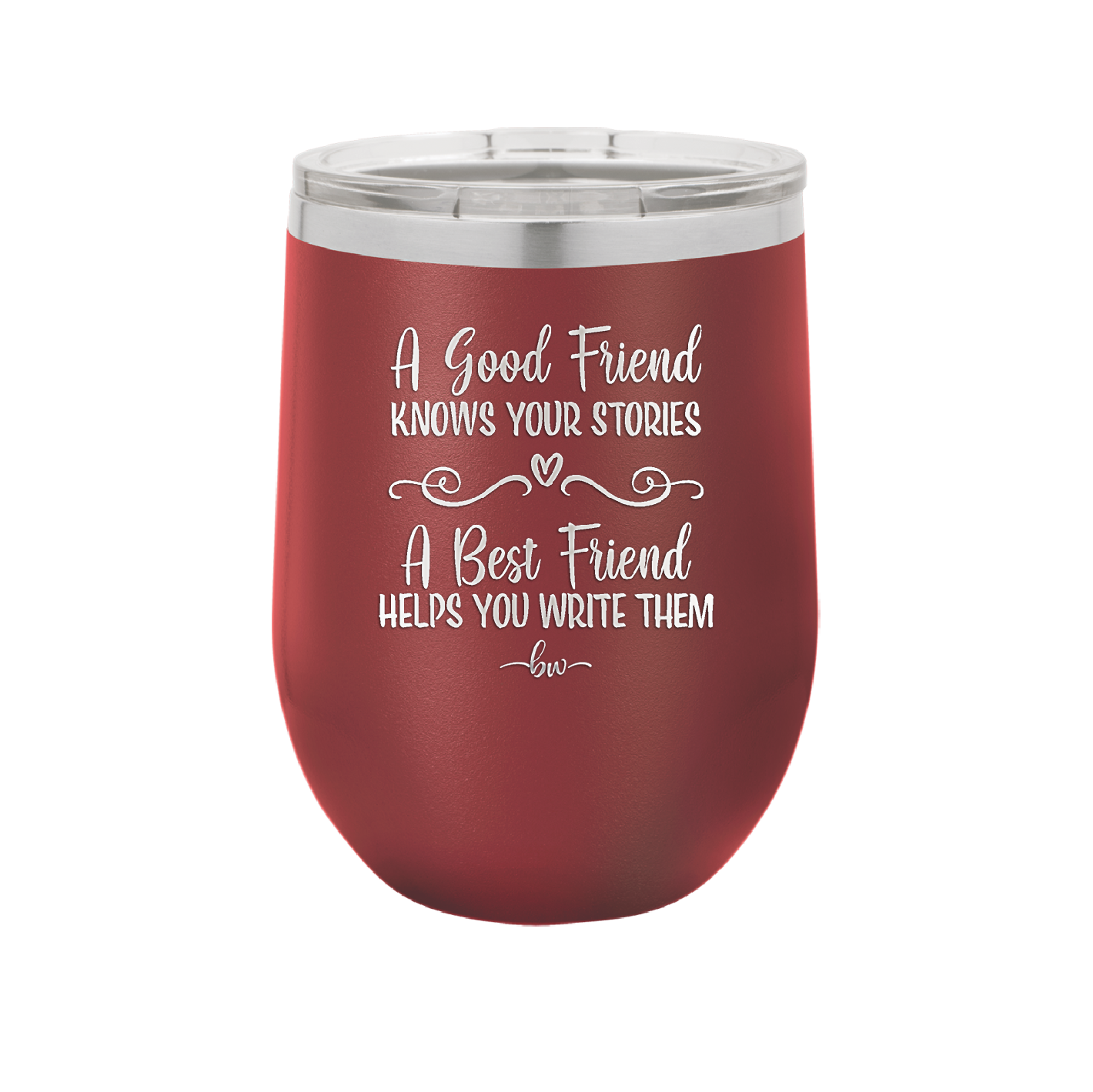 A Good Friend Knows Your Stories a Best Friend Helps You Write Them - Laser Engraved Stainless Steel Drinkware - 1369 -