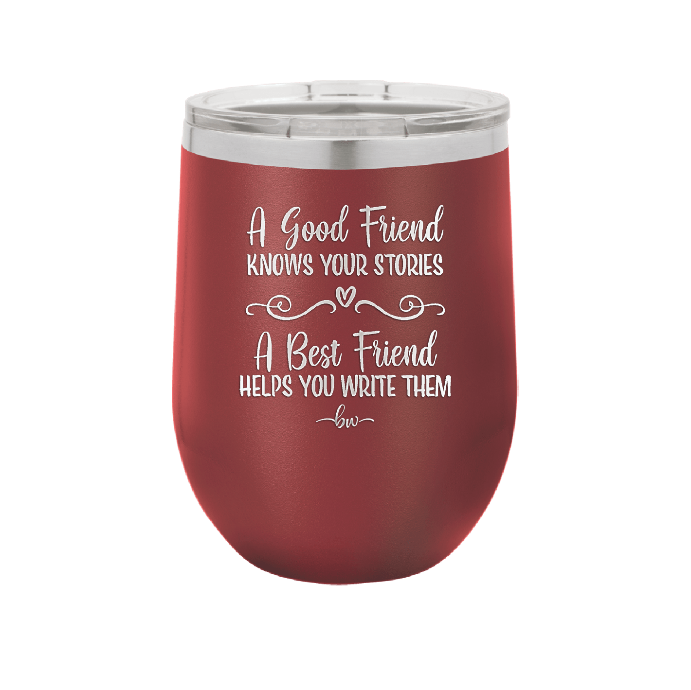 A Good Friend Knows Your Stories a Best Friend Helps You Write Them - Laser Engraved Stainless Steel Drinkware - 1369 -