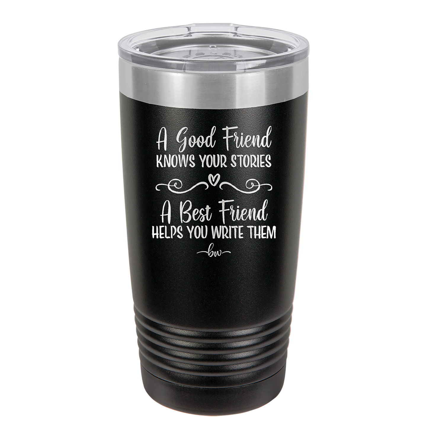 A Good Friend Knows Your Stories a Best Friend Helps You Write Them - Laser Engraved Stainless Steel Drinkware - 1369 -