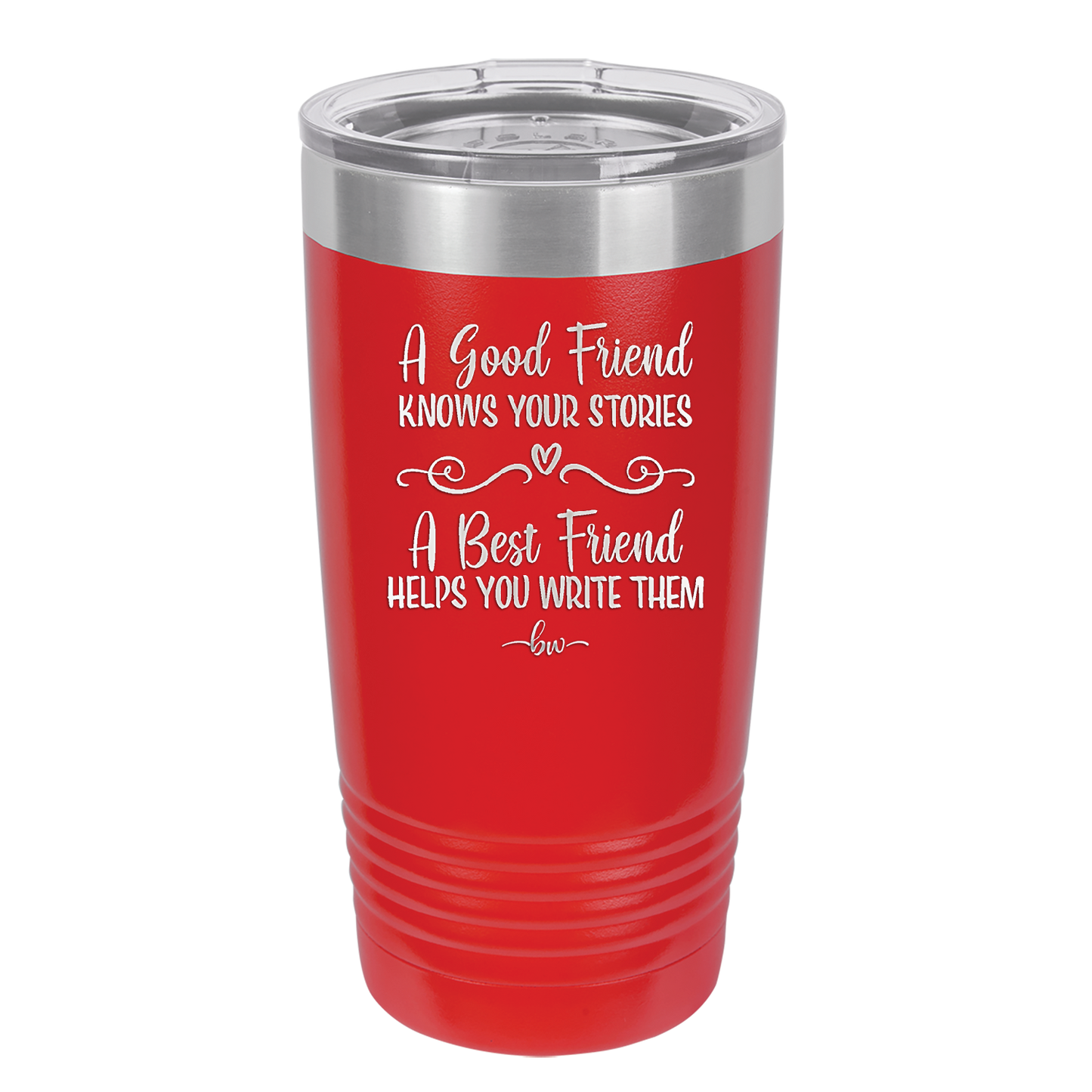 A Good Friend Knows Your Stories a Best Friend Helps You Write Them - Laser Engraved Stainless Steel Drinkware - 1369 -
