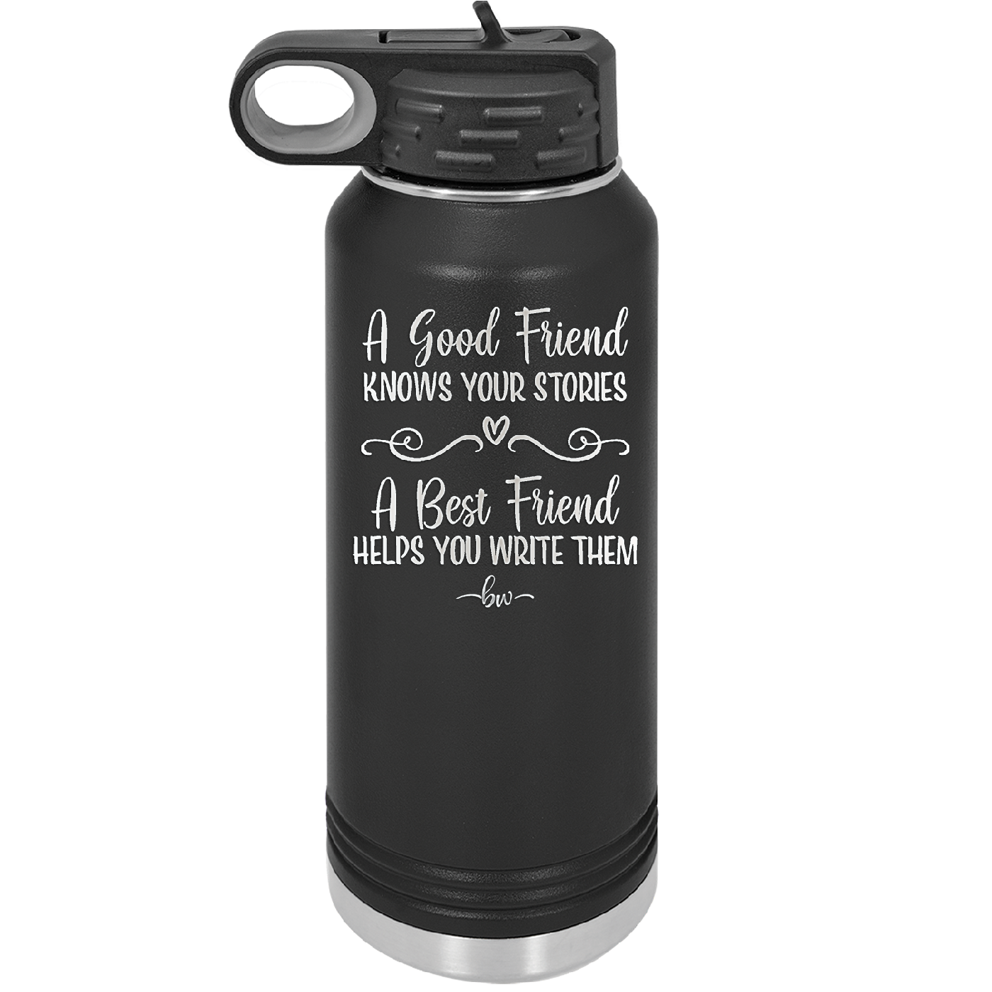 A Good Friend Knows Your Stories a Best Friend Helps You Write Them - Laser Engraved Stainless Steel Drinkware - 1369 -