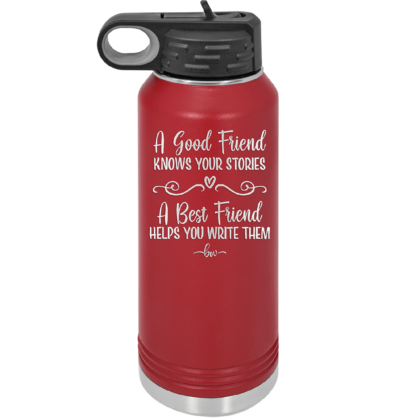 A Good Friend Knows Your Stories a Best Friend Helps You Write Them - Laser Engraved Stainless Steel Drinkware - 1369 -