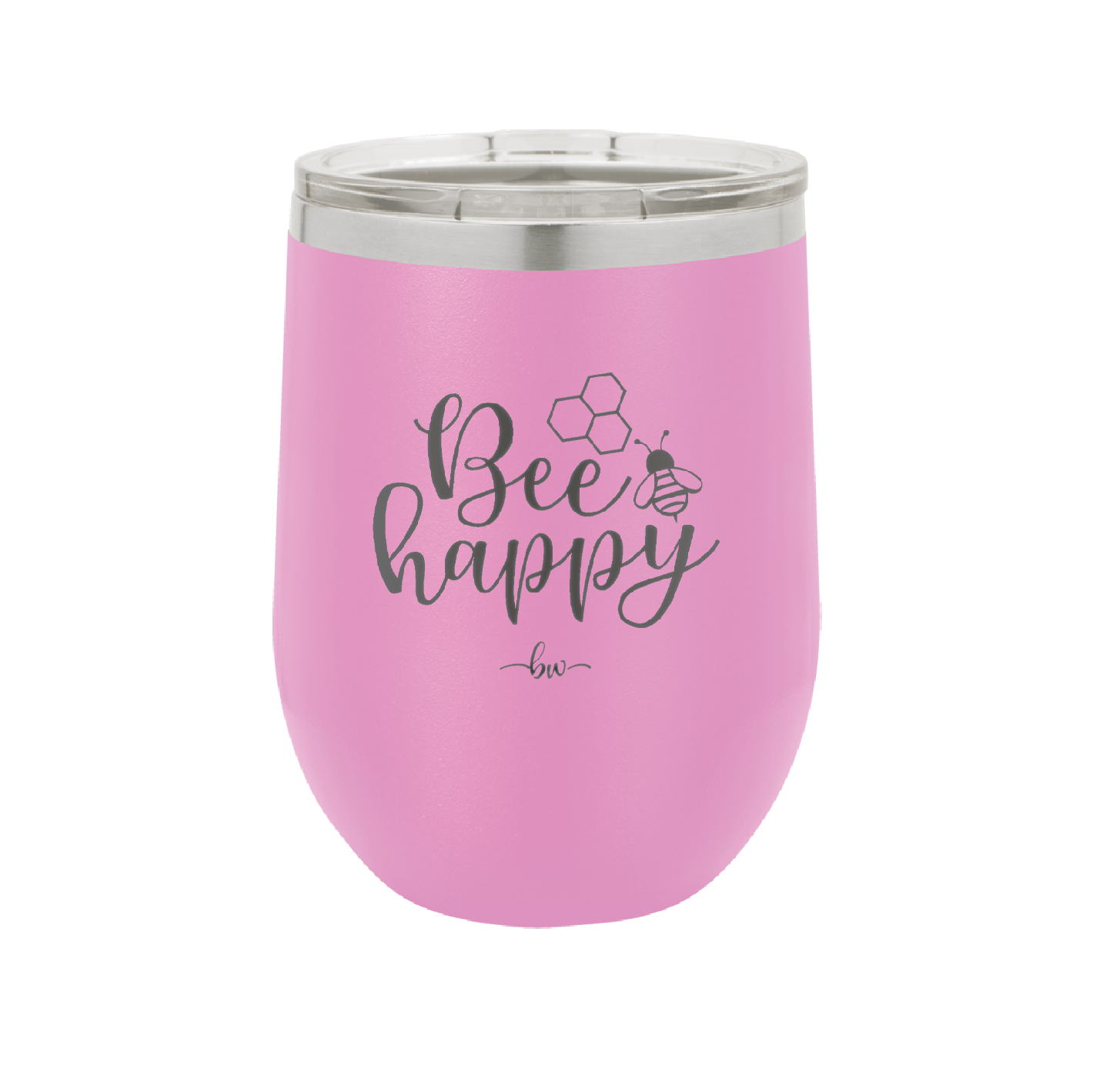 Bee Happy - Laser Engraved Stainless Steel Drinkware - 1373 -