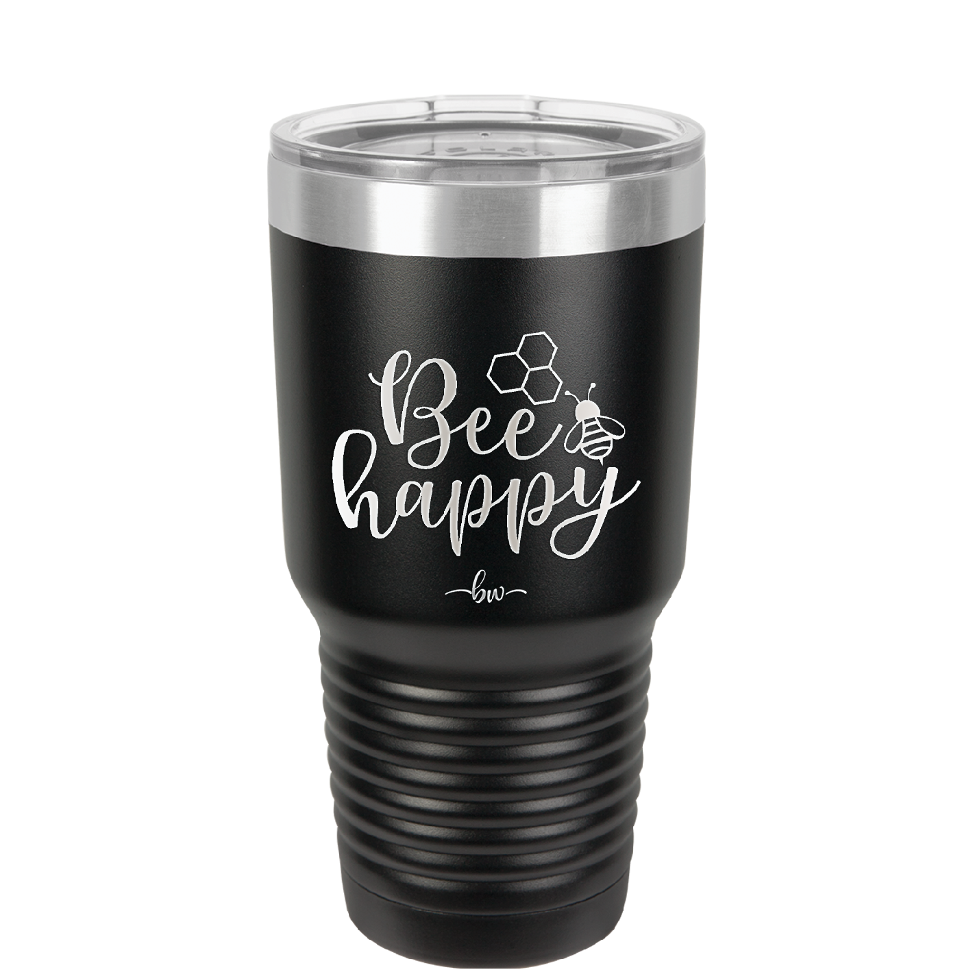 Bee Happy - Laser Engraved Stainless Steel Drinkware - 1373 -