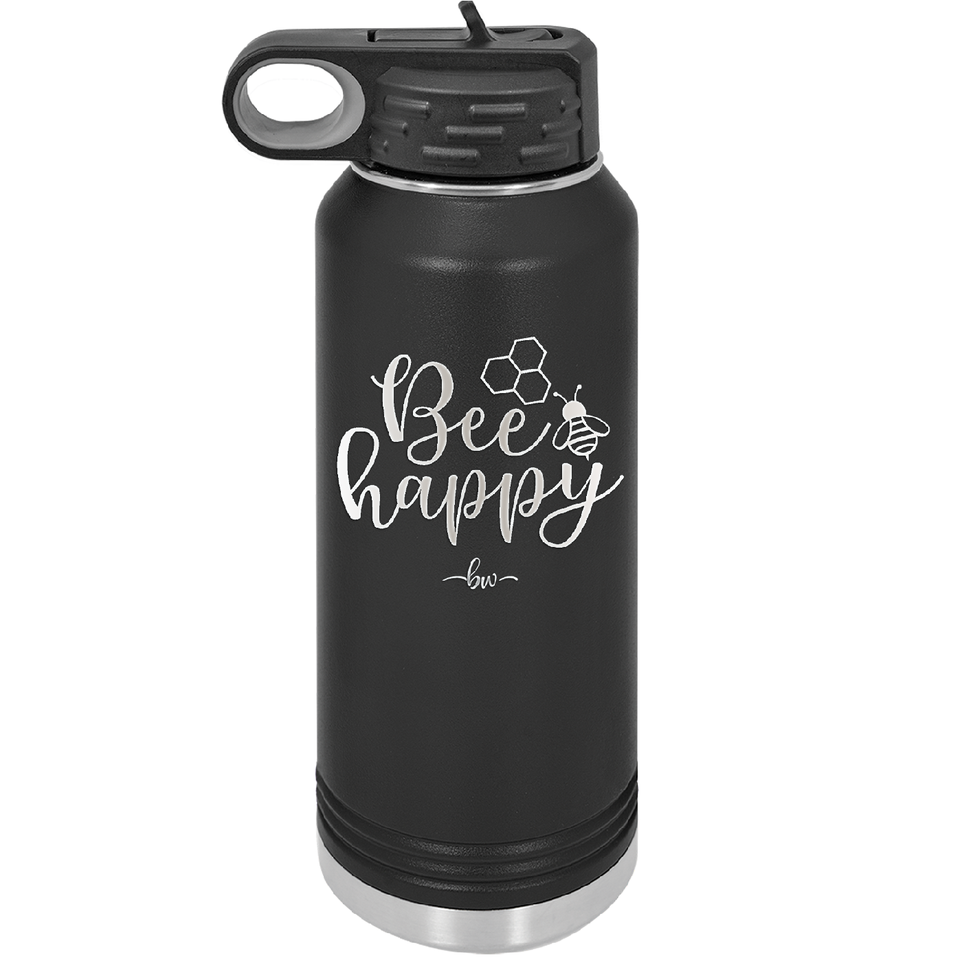 Bee Happy - Laser Engraved Stainless Steel Drinkware - 1373 -