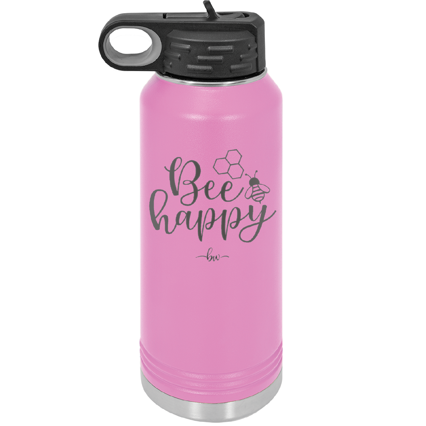 Bee Happy - Laser Engraved Stainless Steel Drinkware - 1373 -
