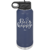 Bee Happy - Laser Engraved Stainless Steel Drinkware - 1373 -