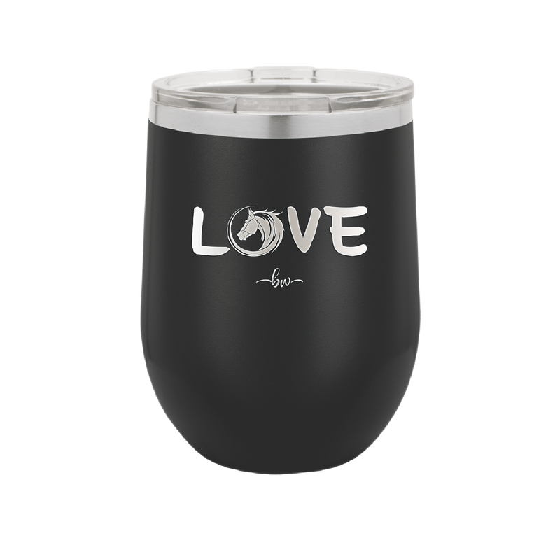 Love Horse Head - Laser Engraved Stainless Steel Drinkware - 1374 -