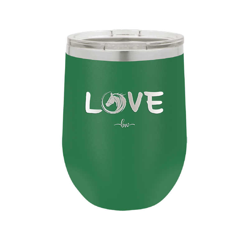 Love Horse Head - Laser Engraved Stainless Steel Drinkware - 1374 -