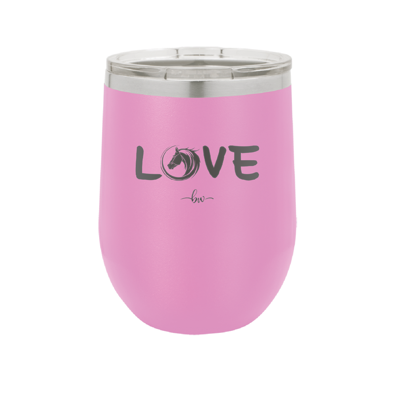 Love Horse Head - Laser Engraved Stainless Steel Drinkware - 1374 -