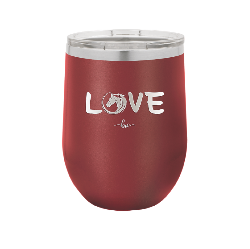 Love Horse Head - Laser Engraved Stainless Steel Drinkware - 1374 -