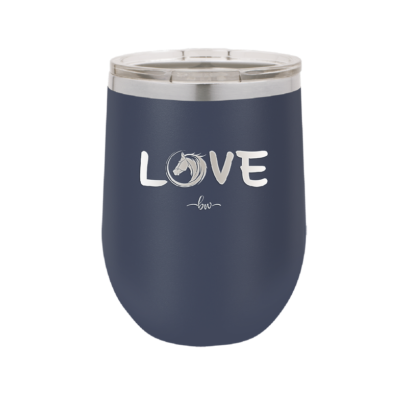 Love Horse Head - Laser Engraved Stainless Steel Drinkware - 1374 -