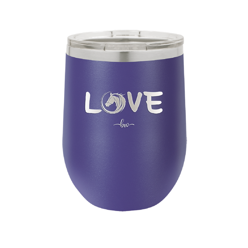 Love Horse Head - Laser Engraved Stainless Steel Drinkware - 1374 -