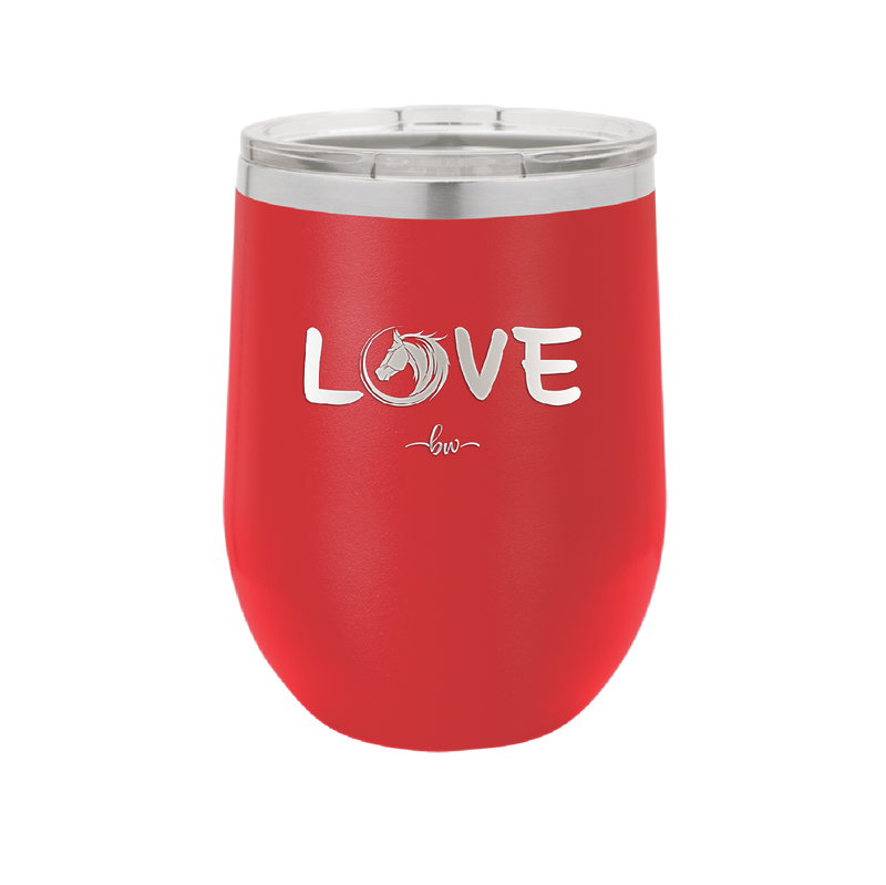 Love Horse Head - Laser Engraved Stainless Steel Drinkware - 1374 -